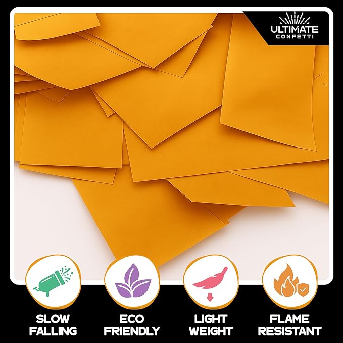 Ultimate Confetti, Orange Biodegradable Confetti – Rectangular Fluttering Tissue Paper Confetti for Cannon and Launcher use – Best for Gender Reveal, Parties, Concerts and Weddings - 20 lb, 320 oz