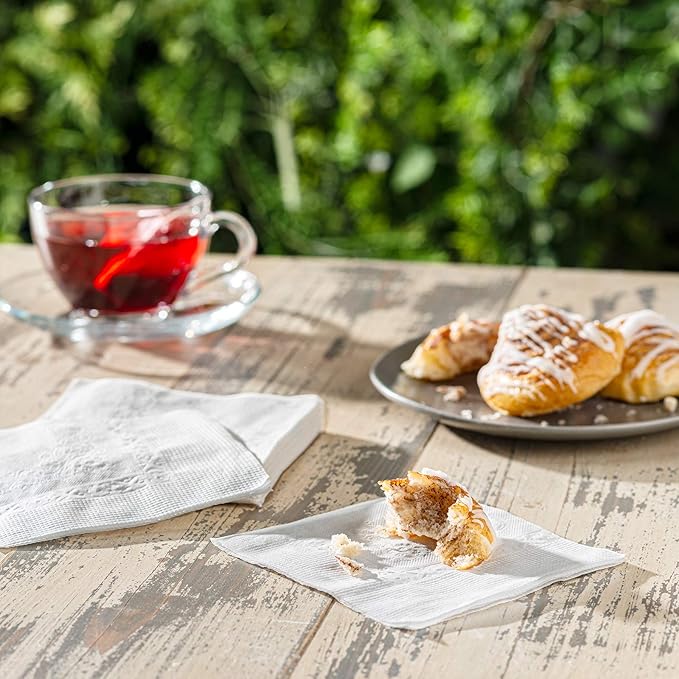 GUSTO [1000 Count - 4.5 x 4.5 Folded] White Beverage Napkins - 1-Ply Bulk Cocktail Napkins, Restaurant Bar Paper Napkins and Party Napkins - 9x9 Unfolded (Formerly Comfy Package)