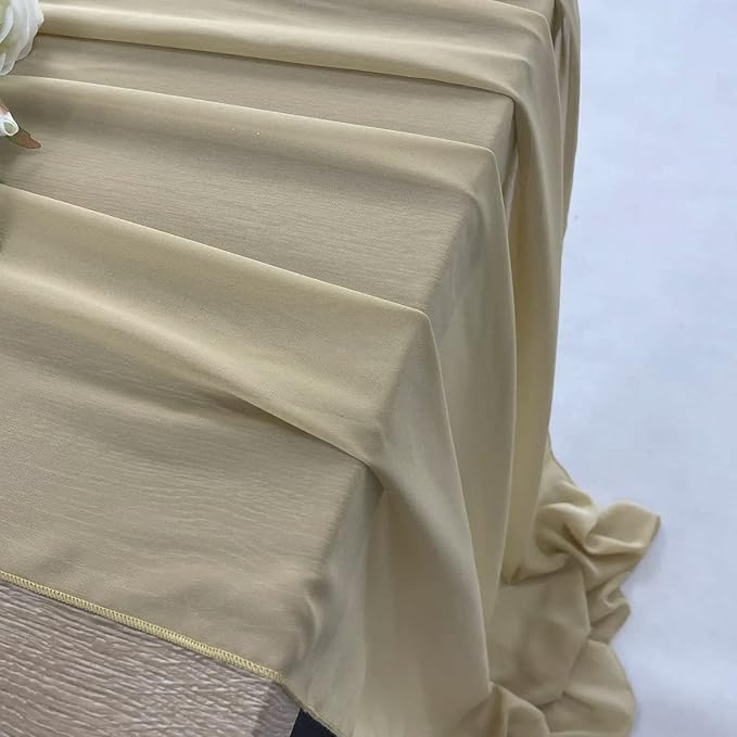 EHLDekol 10 Packs Chiffon Table Runners 27 x 120 inches Romantic Sheer Wedding Table Runner Top Table Bridal Party Decoration