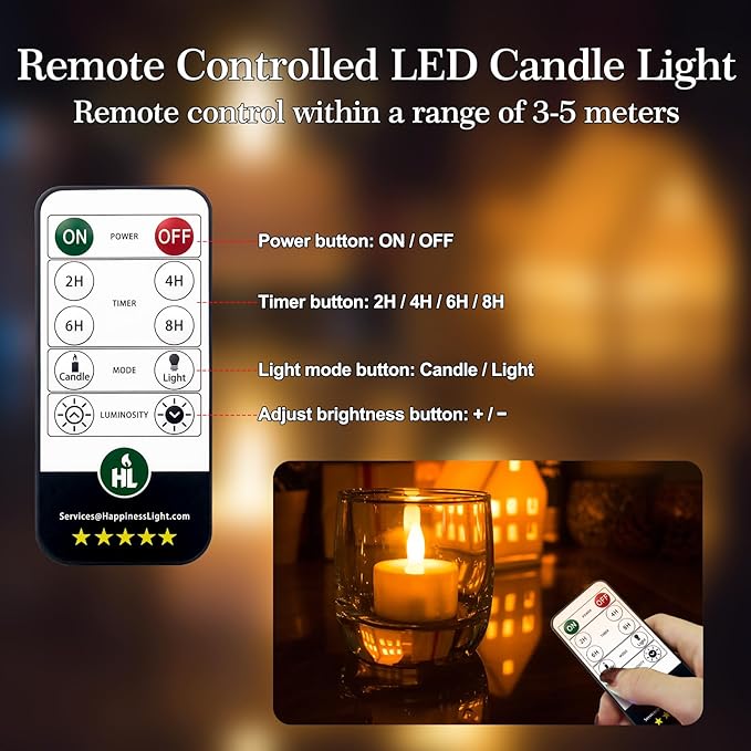 HL Flameless Candles with Remote & Charging Base,6pcs 50+Hours Rechargeable Battery Operated Tea Lights Timer Candles, LED Votive TeaLights Yellow Light for Halloween Christmas Table Centerpiece