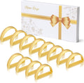 KPOSIYA Napkin Rings Set of 12, Metal Gold Napkin Rings Bulk for Table Settings, D-Shape Napkin Holders Rings for Dinner Table Decor, Easter, Fall,Thanksgiving, Christmas, Party,（12pcs）