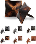 100 Pack 1" Square Head Iron Clavos Decorative Nails – Oil Rubbed Bronze – Handmade Rustic Square Fasteners for Farmhouse Shutter, Barn Door, Shutters, and Gates – Ornamental Wood Accent