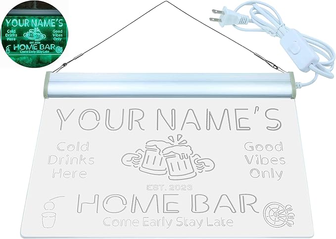 ADVPRO Personalized Your Name Custom Home Bar Beer Established Year Single Color LED Neon Sign 12 x 8.5 Inches st4s32-p11-tm-g