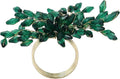 Napkin Rings Set of 6 for Dining Table Decoration Parties Everyday Metal Napkin Holder Leaf Dark Green (Pack of 6)