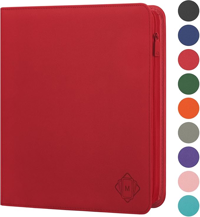 Premium Card Binder 12 Pocket for 720 Pockets Trading Card Binder, PU Zipper Card Collection Album, Sturdy Side-Loading Card Book Holder for MTG, TCG, Game Cards, Sports Cards