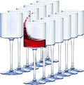 Plastic Goblets Wine Glasses - 12Oz Acrylic Wine Glasses Origami Unbreakable Clear Plastic Cocktail Glasses Recyclable Shatterproof Reusable Wine Cups for Parties & Weddings (Blue)