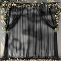 PARTISKY 20ft X 10ft Black Tulle Backdrop Curtain for Parites, Sheer Backdrop Curtains Fabric Drapes for Wedding Ceremony Arch Party Stage Decorations