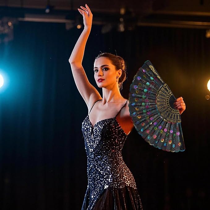 QIRMIZI 30 PACK Fabric Folding Handheld Fans, Perfect for Weddings, Parties, and Dancing,Mixed