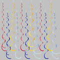 36 Pcs Red Blue Yellow Hanging Swirl Decorations Colorful Felt Swirl Streamer Spiral Ceiling Decorations Garland for Carnival Circus Clown Fiesta Festival Birthday Baby Shower Wedding Party Supplies