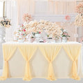 9ft Champagne Table Skirt for Weddings Table Cloth Elegant Tutu Table Skirt Cover for Birthday Party Baby Shower Dessert Buffet Banquet Decorations