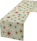 Mid Century Table Runner, Flag Retro Atomic Starburst 1950s Abstract Geometric Space Tabletop Decoration for Home Kitchen Restaurant Table Flag 13x36 Inch