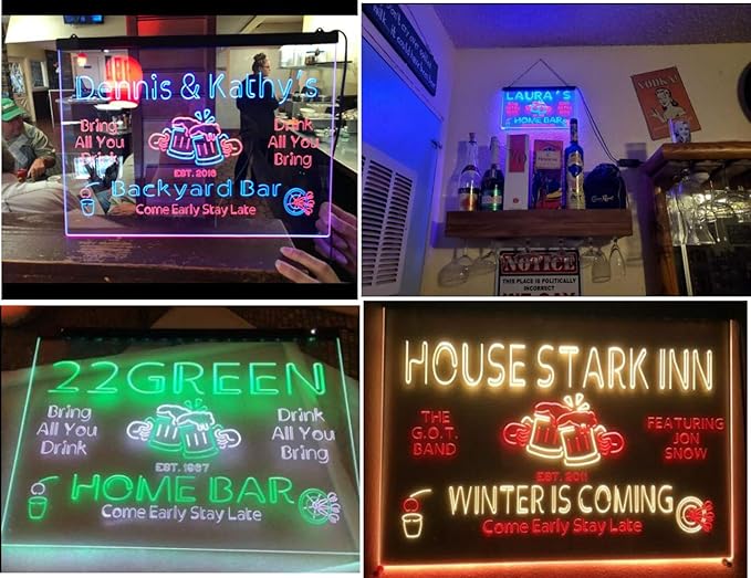 ADVPRO Personalized Your Name Custom Home Bar Beer Established Year Dual Color LED Neon Sign Green & Yellow 12 x 8.5 Inches st6s32-p1-tm-gy