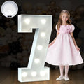 Marquee Numbers 3 Feet Tall Big Light Up Numbers 7th 17th 70th Happy Birthday Decorations Girl Boy White Anniversary Party Decor Large Cardboard Prop Backdrop Sign 7