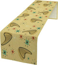 Mid Century Table Runner, Modern Atomic Pattern Absctract Geometric Retro 1950S 1960S Dinner Runner for Home Kitchen Dining Table Decoration, 13x90 Inch