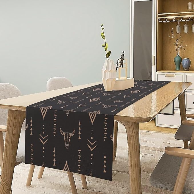 Aztec Table Runner Southwest Native Navajo Tribe Geometric Vintage Country Dinner Table Decoration Table Runner 13x120 Inch