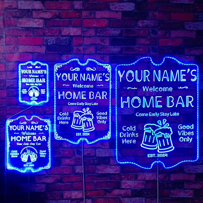 ADVPRO Personalized Your Name Home Bar RGB Dynamic Glam LED Sign - Cut-to-Edge Shape - Smart 3D Decoration - Multicolor Signage st06s43-fnd-p11-tm-c