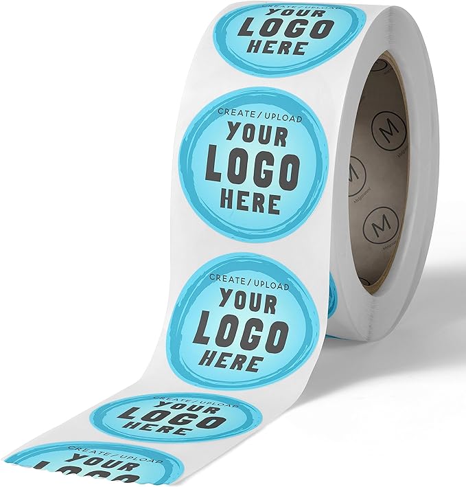 Custom Stickers Label Rolls, Build Your Own Stickers/Labels Any Design Premium Gloss BOPP Sticker, Personalized for Business Logo, Printed Sticker Labels 50+
