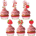 Treasures Gifted Officially Licensed Strawberry Shortcake Cake Decorations - 24 Cupcake Toppers & Wrappers - Strawberry Shortcake Baby Shower Decorations - Birthday Party Supplies
