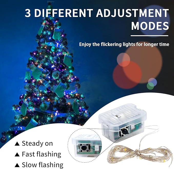 12 Pack Fairy Lights 7Ft 20 LED Twinkle String Lights 3 Modes Battery Operated Waterproof Firefly Starry for Mason Jar Party Wedding Christmas Valentines Day Table Centerpieces,Multicolor