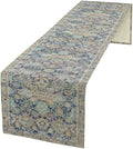 Vintage Boho Floral Table Runner, Rustic Country Farmhouse Blue Yellow Retro Flower Pattern for Home Kitchen Table Decor Dining Coffee Room Party Decor 13x60in