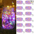 btfarm 12 Pack Fairy Lights Battery Operated [3 Modes], 7ft 20 Led Twinkle Lights String Lights Waterproof Bulk Small Mini Silver Wire for Mason Jars Vases Wedding Table Centerpiece, Colorful