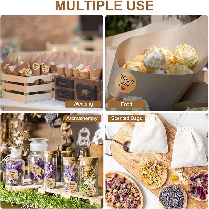 PATIKIL Dried Flower Confetti Cones, 30Pcs Paper Tapers Cone Holder with Dried Rose Petals / Sticker for Wedding Party Engagement Birthday DIY Decoration, Yellow/Green
