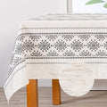 MYSKY HOME 60x84 Boho Rectangle Tablecloth Linen Farmhouse Tablecloth Waterproof Decorative Fabric Table Cloth for Kitchen Dining Bohemian Tablecloth for 4 Feet Table, Grey