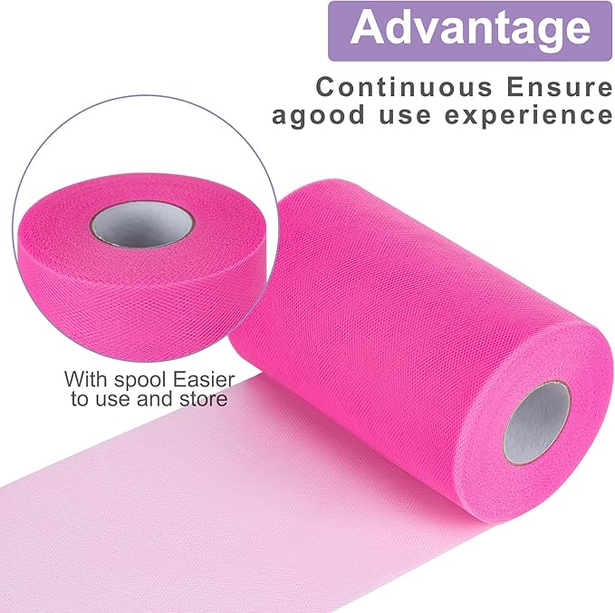 Violet Tulle Fabric Rolls 6 Inch by 100 Yards (300 feet) Tulle Roll Spool Fabric for DIY Tutu Skirt Baby Shower Birthday Party Wedding Decorations Christmas Craft Supplies (Violet)