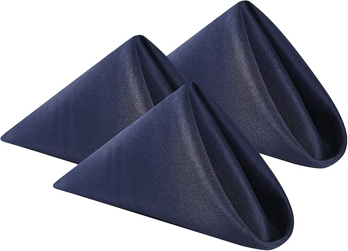 Cloth Napkins 20x20 inch Washable Polyester Dinner Napkins Soft Table Napkins for Wedding Party Dining Banquet(Navy,100PCS)