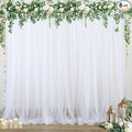 6 Panels White Sheer Tulle Backdrop Curtains for Parties Wedding 30ft x 8ft White Curtain Backdrop for Birthday Party Baby Shower Photos Background Drape(5ft x 8ft, 6 Panels)