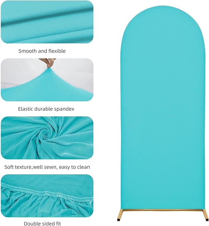 Wedding Arch Cover 4FT 5FT 6FT Arch Backdrop Cover Spandex Fitted Arch Cover for Round Top Chiara Backdrop Stand Covers for Wedding Birthday Party Baby Shower Banquet Ceremony Decoration