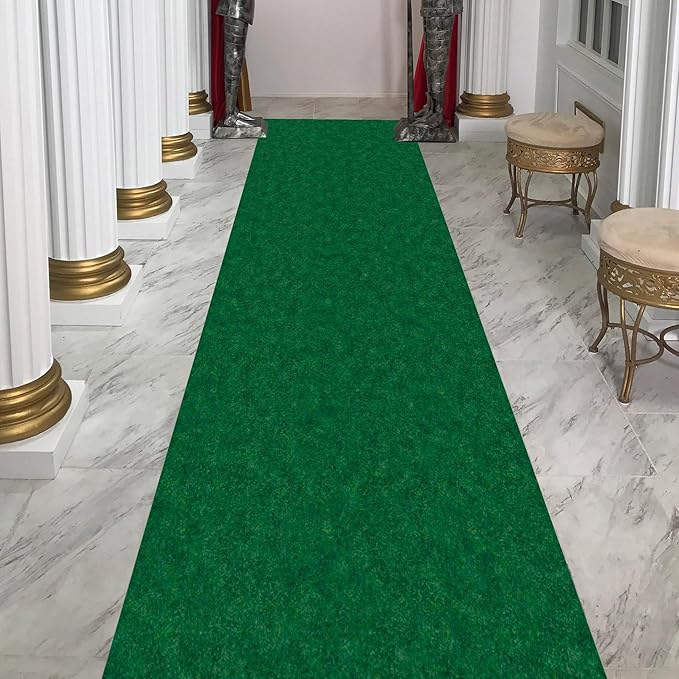 Ottomanson 2' x 19' Hallway Runner with Scraper Pile Extra Durable Non-Slip Rug Mat for Indoor & Outdoor Use - Ideal for Kitchen, Entryway, Patio & Garage - High-Traffic Carpet, Green