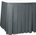 Ultimate Textile Pleat Polyester Fabric Table Skirt - Machine Washable Flame Resistant with Clips for Events, Weddings & Trade Shows, Cut & Sewn in Paterson, NJ - Charcoal, 14' Box Pleat