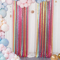 ShinyBeauty Sparkle Backdrop Curtain 2 Panels Set Sequin Photo Backdrop 2FTx8FT Sequin Backdrop Curtain Pack of 2~1220S (2FTx8FT, Rainbow)
