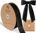 Black Velvet Ribbon 1.5'' 25 Yards for Christmas Tree, Gift Wrapping, Flower Bouquet, Wreath Decorations, Bow Making