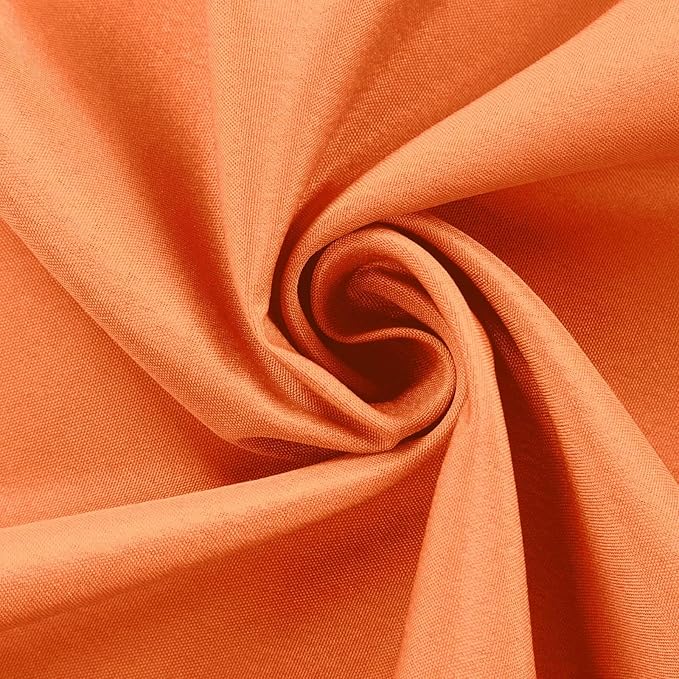 Efavormart Round Tablecloth, 132 Inch Stain & Wrinkle Resistant Washable Table Cloth, Decorative Polyester Fabric Table Cover for Banquet, Wedding, Dining- Orange