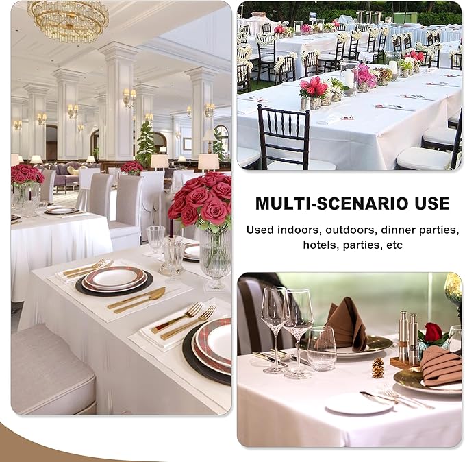 Fitable Pink Tablecloths for Rectangle Tables, 6 Pack - 70 x 120 Inches - Reusable and Washable Table Clothes for 6-8 Ft Tables, Polyester Fabric Table Covers for Wedding, Party, Banquet