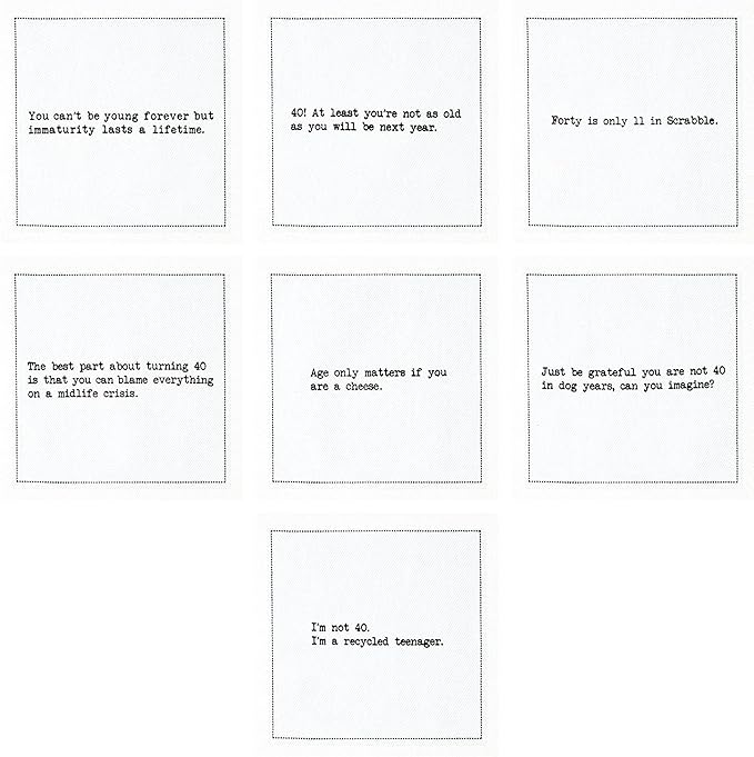Five Star Napkins 40th Birthday Quotes White Cotton Cocktail Napkins, Beverage Napkins, Bar Napkins, Cloth Napkins, Party Napkins, Events, Holidays, Weddings, Birthdays, Disposable, 4.5" x 4.5"- (50x)