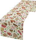 Christmas Table Runner, Christmas Gingerbread New Year Xmas Table Cloth Kitchen Dining Table Decoration for Home Party Decor 13x108 Inch