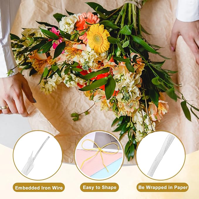 uxcell 164 Feet Floral Wire, 1mm Vine Bind Wire for DIY Crafts Flower Bouquet Christmas Wreaths White