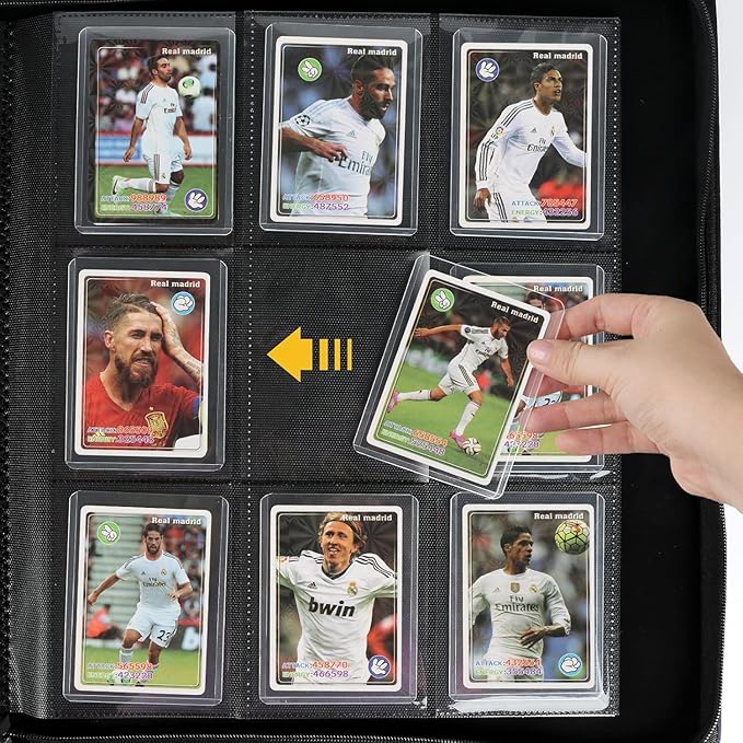 Toploader Binder,Holds 288 Toploaders,9 Pocket Double-Sided Top Loader Binders with Sleeves for 3 x 4'' Toploaders, Card Holder for Trading Cards or Sports Cards (Pink)