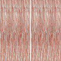 Crosize 8 Pack 3.3 x 9.9 ft Rose Gold Foil Fringe Curtains Party Decorations, Rose Gold Tinsel Curtain Backdrop for Parties, Door Streamers, Glitter Streamer Backdrop for Birthday Decoration