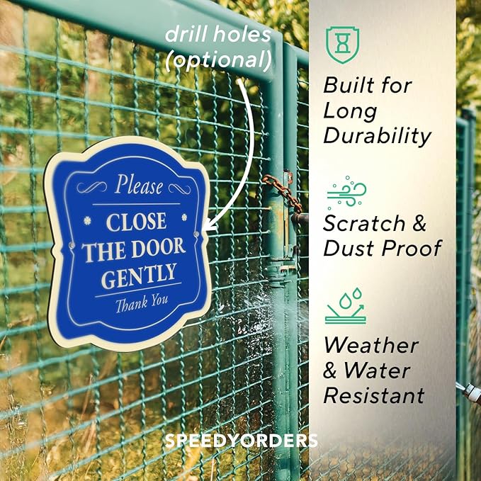 Custom Decorative Outdoor Metal Sign, Personalized Aluminum Driveway Sign - Waterproof, Made in USA - Design 3 Blue Steel 18x18 In