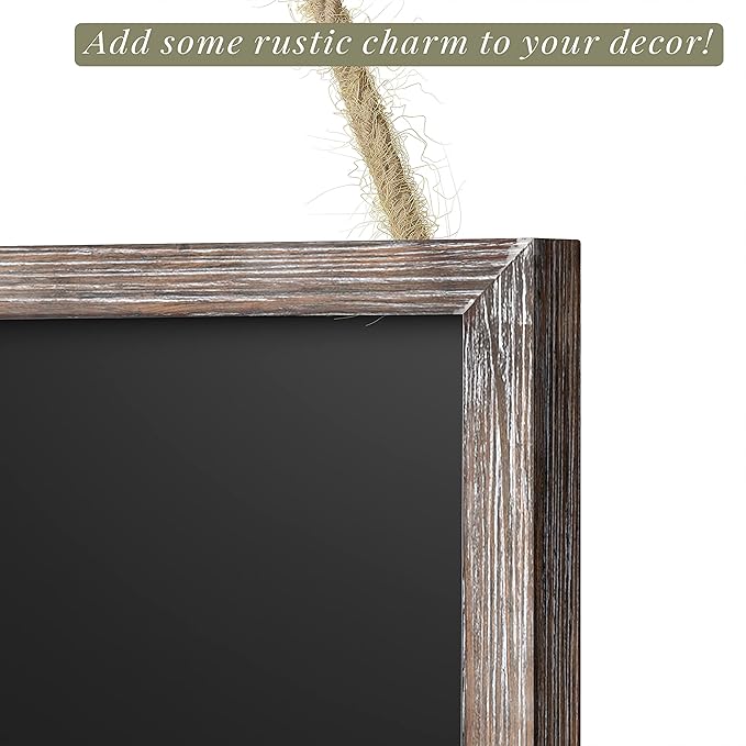 Barnyard Designs Magnetic Hanging Chalkboard Sign – Rustic Decorative Display Presentation Board for Office, School Supplies, Kitchen, Restaurant, Weddings and More, 11” x 10” (2 Pack)
