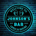 Personalized Bar LED Metal Art Sign Bar Metal Sign Custom Bar Sign Beer Bar Metal Wall Art Beer Mug Cheers Name Sign Bar Pub Decoration