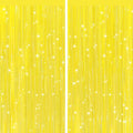 GCB 2Pack Macaron Yellow Metallic Tinsel Foil Fringe Curtains, Door Streamers Photo Booth Backdrop for Birthday Party, Tinsel Curtain Backdrop for Baby Shower Bachelorette Christmas Party Decorations