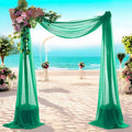 MDS Halloween Chiffon Draping Fabric - 2 Panel, 30" Wide x 20ft Long - Sheer Spooky Arbor & Canopy Drapery for Haunted House Backdrops, Party Ceilings, DIY Costumes & Themed Events - Emerald Green