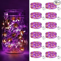 btfarm 12 Pack Fairy Lights Battery Operated [3 Modes], 7ft 20 Led Orange Purple Twinkle Lights String Lights Waterproof Bulk Mini Silver Wire for Halloween Mason Jars Vases Table Centerpiece Decor