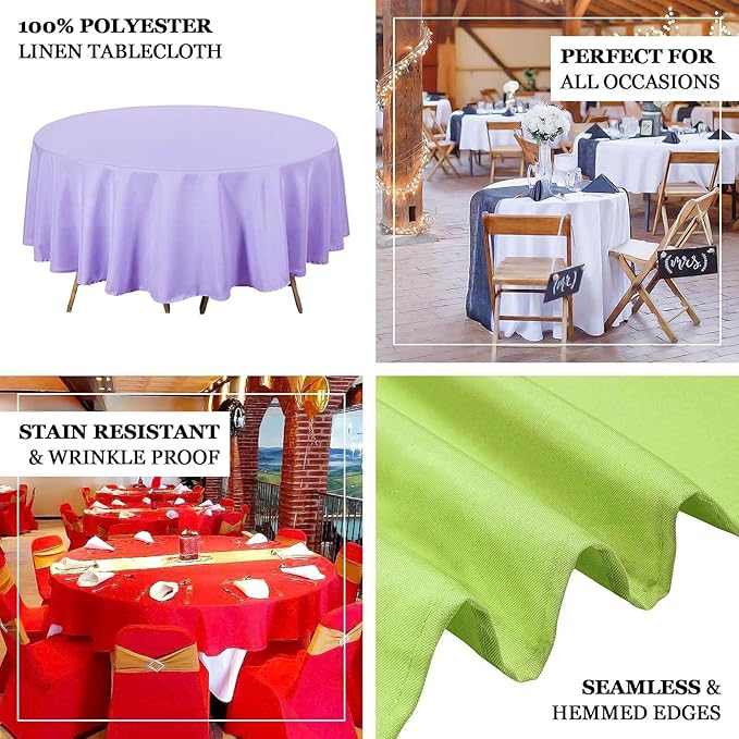 Efavormart Round Tablecloth, 90 Inch Stain & Wrinkle Resistant Washable Table Cloth, Decorative Polyester Fabric Table Cover for Banquet, Wedding, Dining- Terracotta