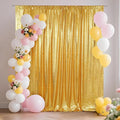 SquarePie Sequin Backdrop Curtain Less See Through Thick Glitter Background for Party 8FT x 10FT Gold